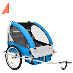 Fietstrailer En Kinderwagen 2-In-1 En Grijs