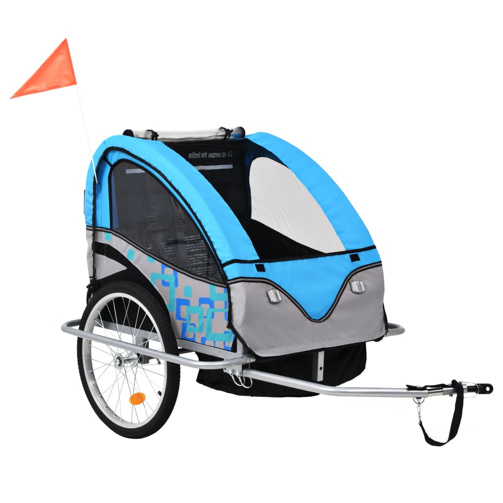 Fietstrailer En Kinderwagen 2-In-1 En Grijs