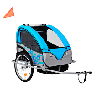 Fietstrailer En Kinderwagen 2-In-1 En Grijs