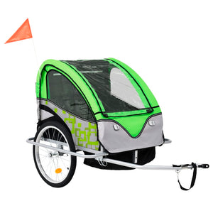 Fietstrailer En Kinderwagen 2-In-1 En Grijs