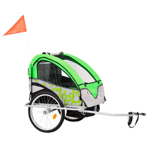 Fietstrailer En Kinderwagen 2-In-1 En Grijs