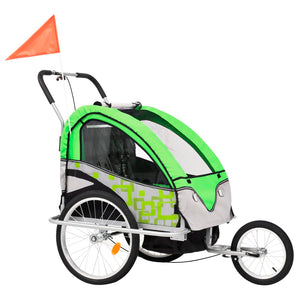 Fietstrailer En Kinderwagen 2-In-1 En Grijs