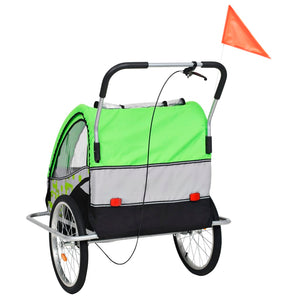 Fietstrailer En Kinderwagen 2-In-1 En Grijs