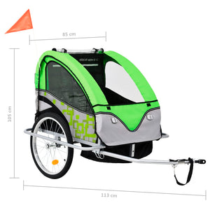 Fietstrailer En Kinderwagen 2-In-1 En Grijs