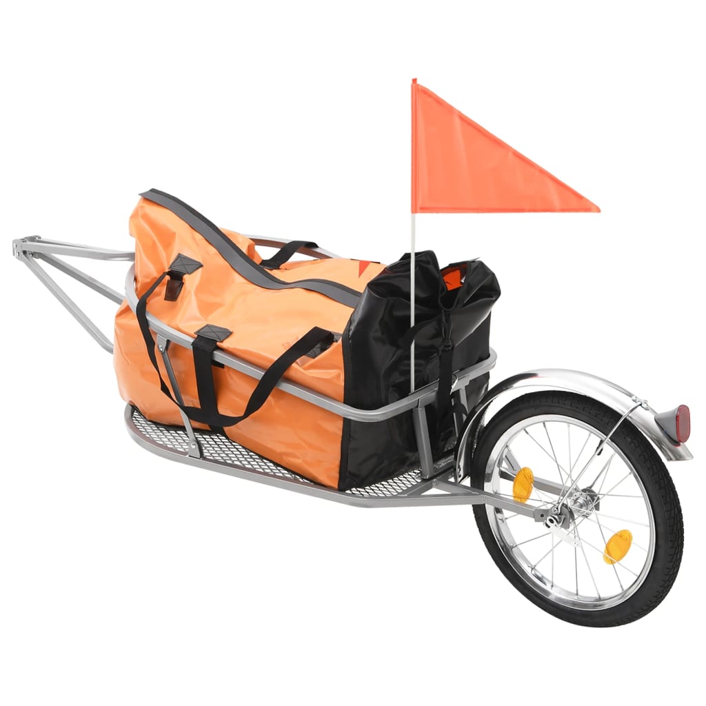 Fietskar Met Tas Oranje En Zwart Donkerbruin