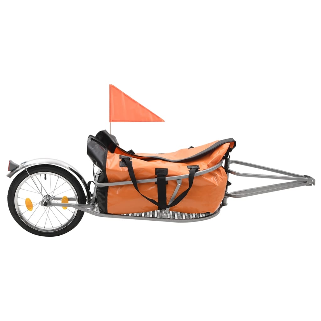 Fietskar Met Tas Oranje En Zwart Donkerbruin