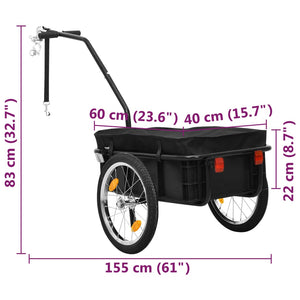 Fietstrailer/Trekwagen 155X60X83 Cm Staal