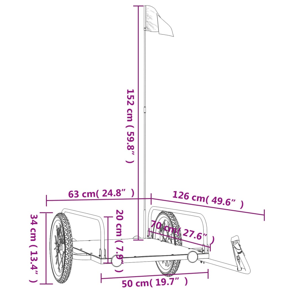 Fietstrailer Ijzer Zwart